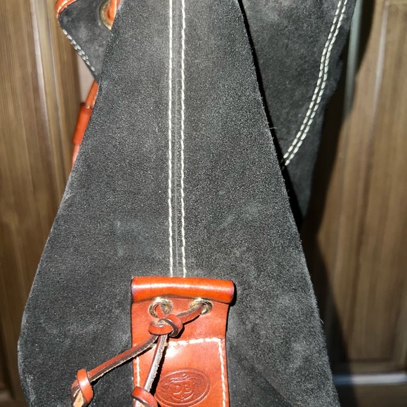 Dooney & Bourke Black Suede Shoulder Bag EUC - Picture 4 of 14